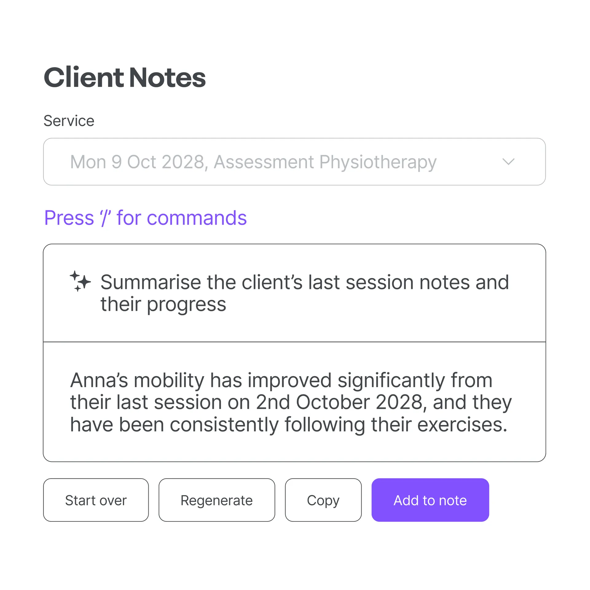 Splose Documents Examples splose • Progress Notes