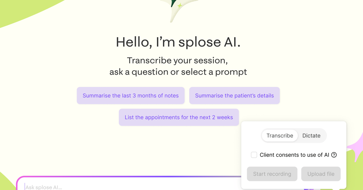 Splose Documents Examples Automate Tasks & Enhance Patient Care With splose AI • splose UK