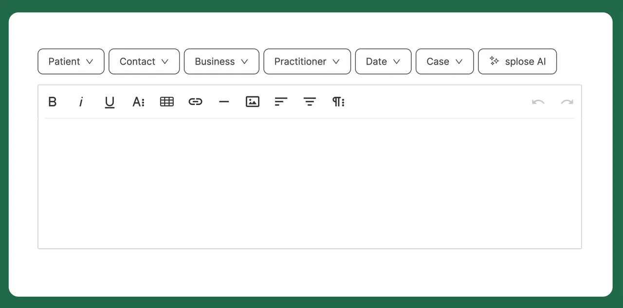 Splose Documents Examples Introducing Letters AI: streamline your practice communication • splose