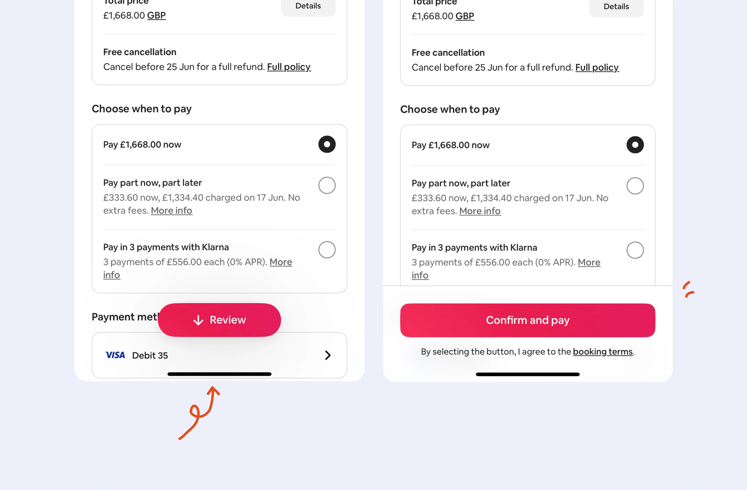 Airbnb's sticky CTA
