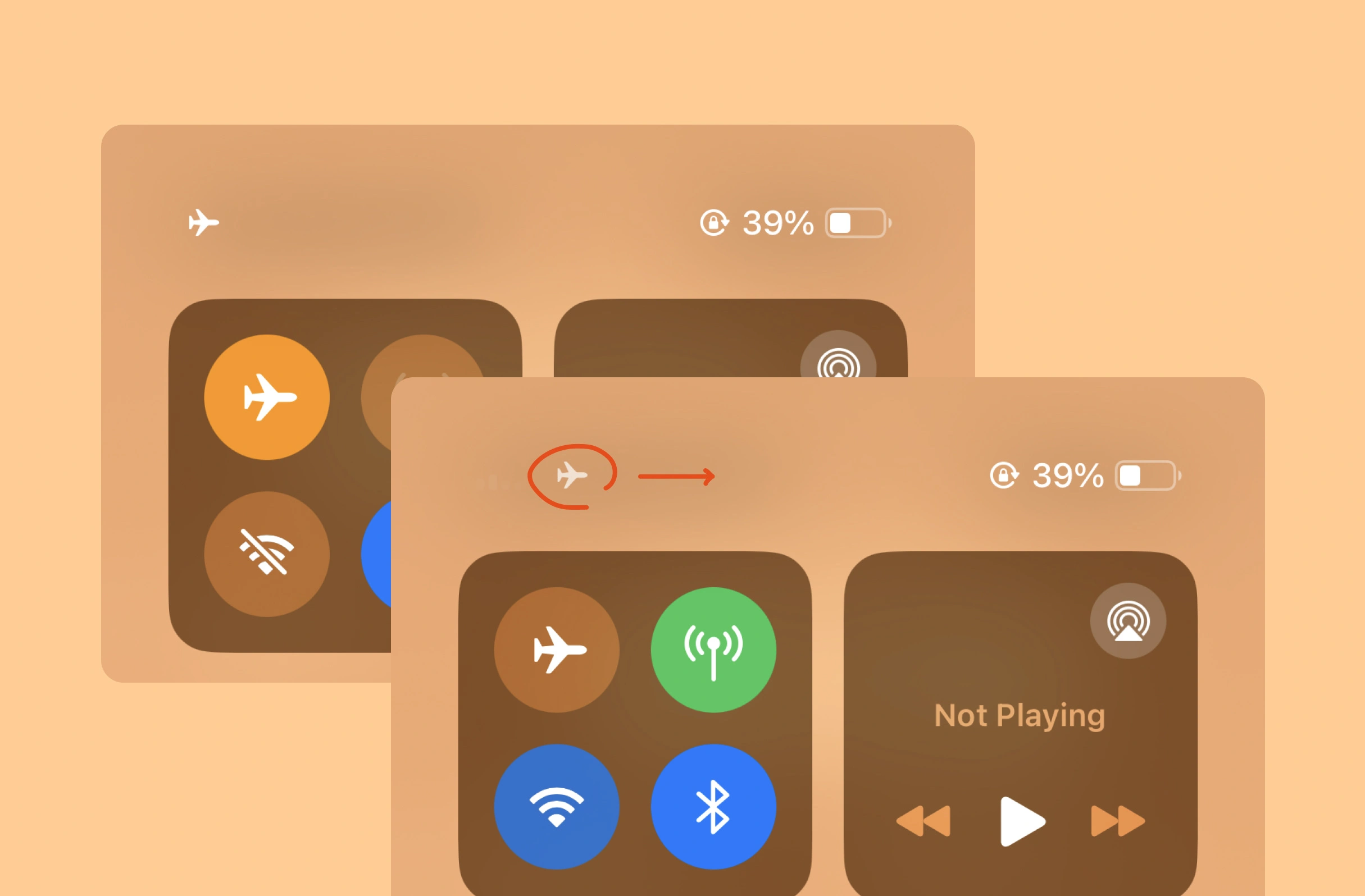 Bitesized UX example: Airplane mode animation