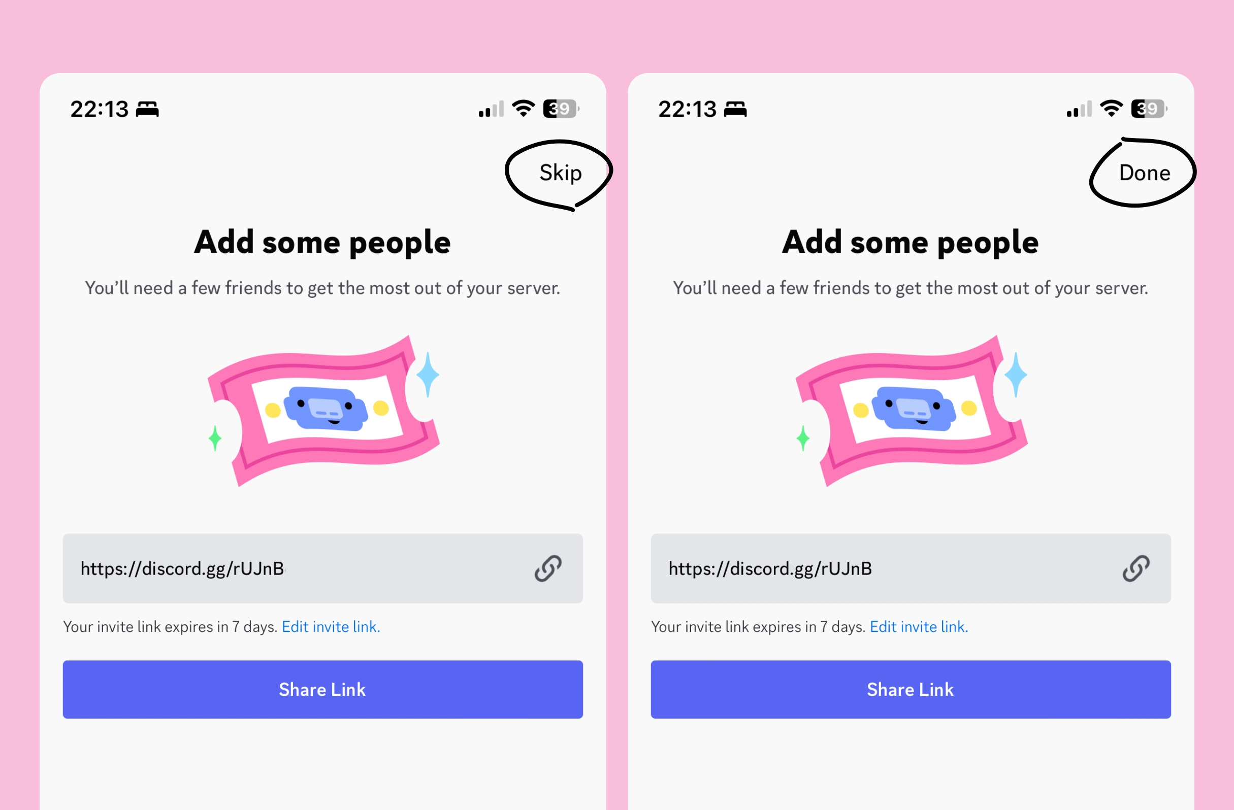 Bitesized UX example: Discord's dynamic skip button
