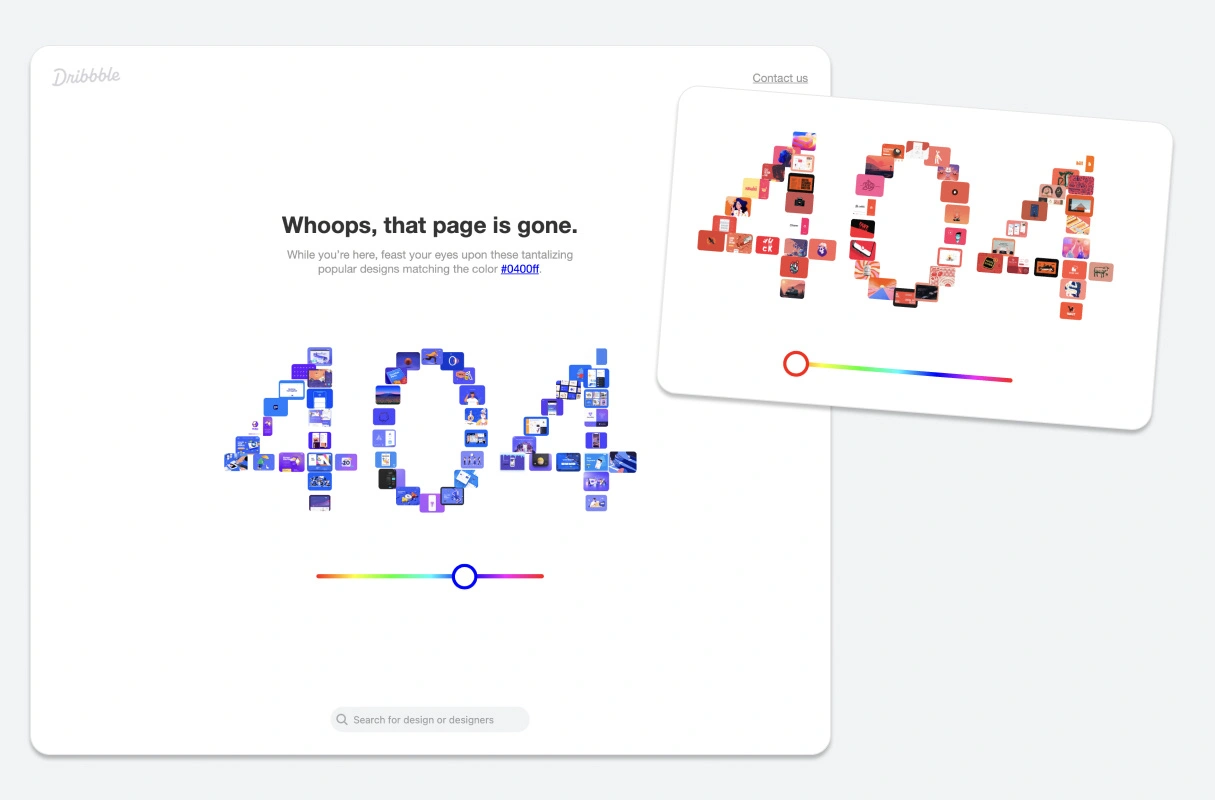 Dribbble's 404
