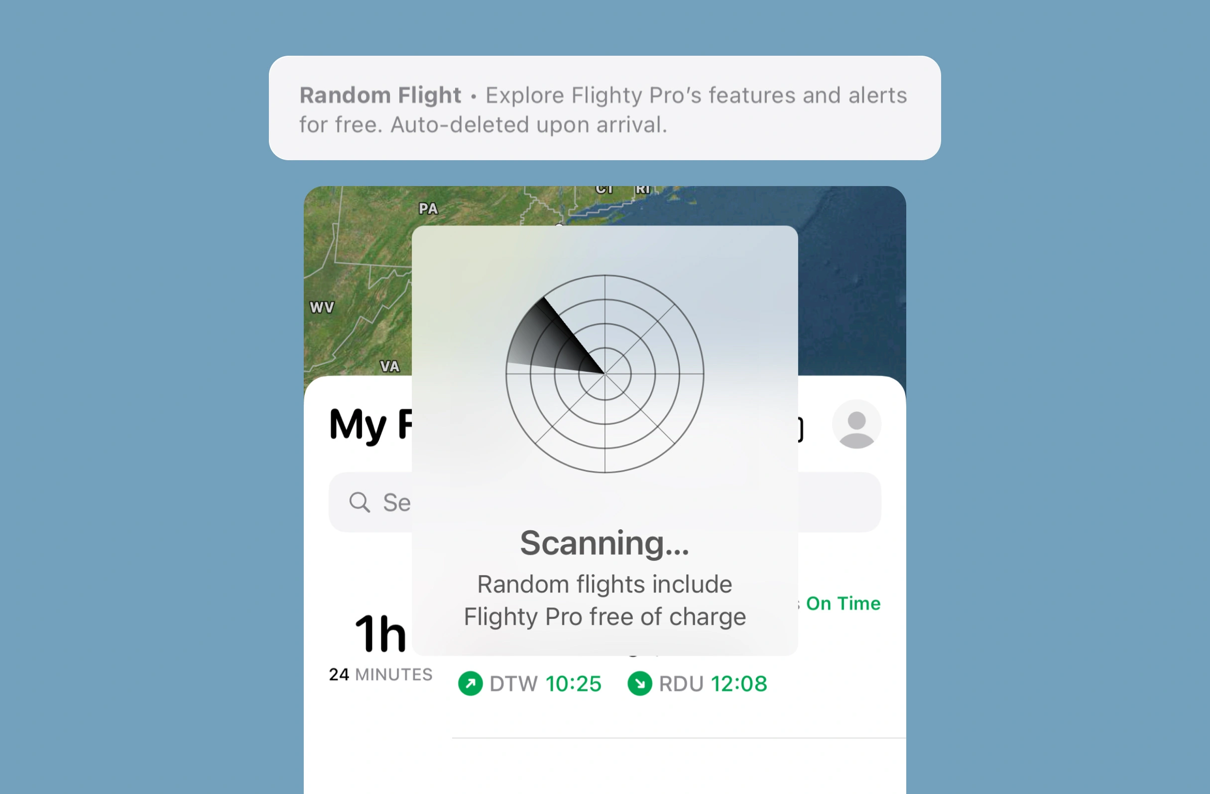 Bitesized UX example: Experience Flighty Pro