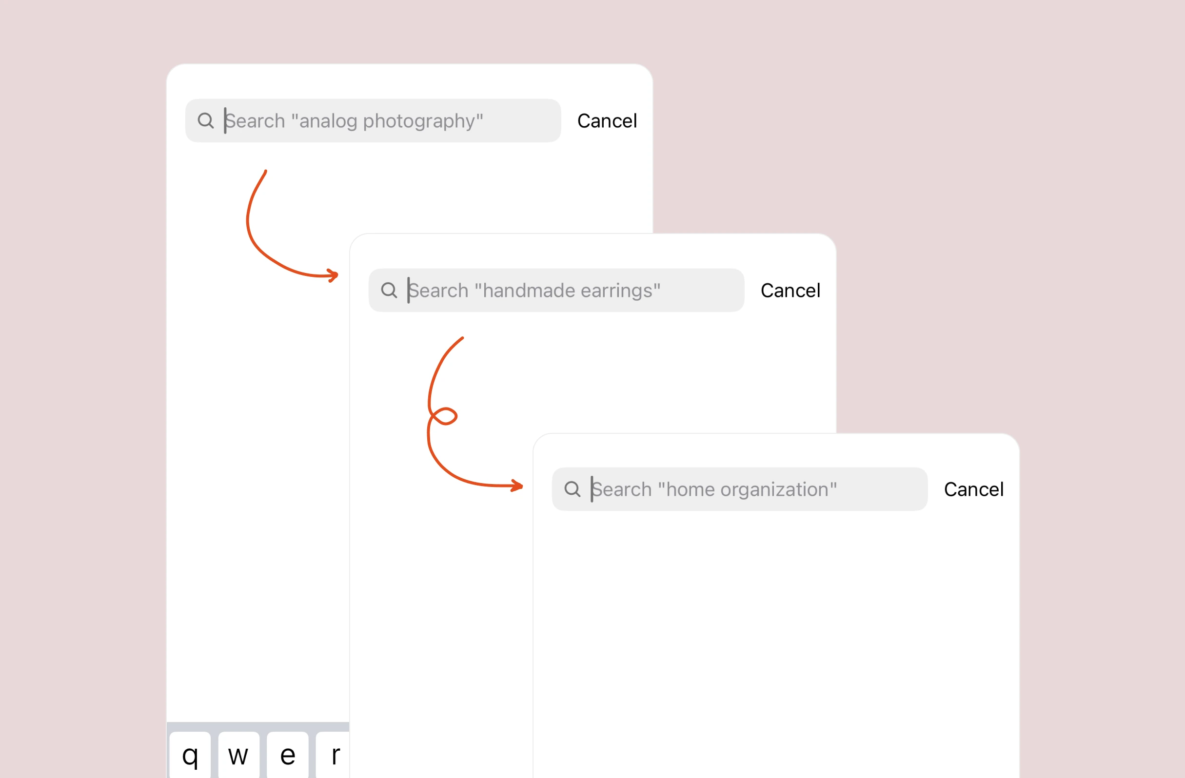 Bitesized UX example: Dynamic search suggestions