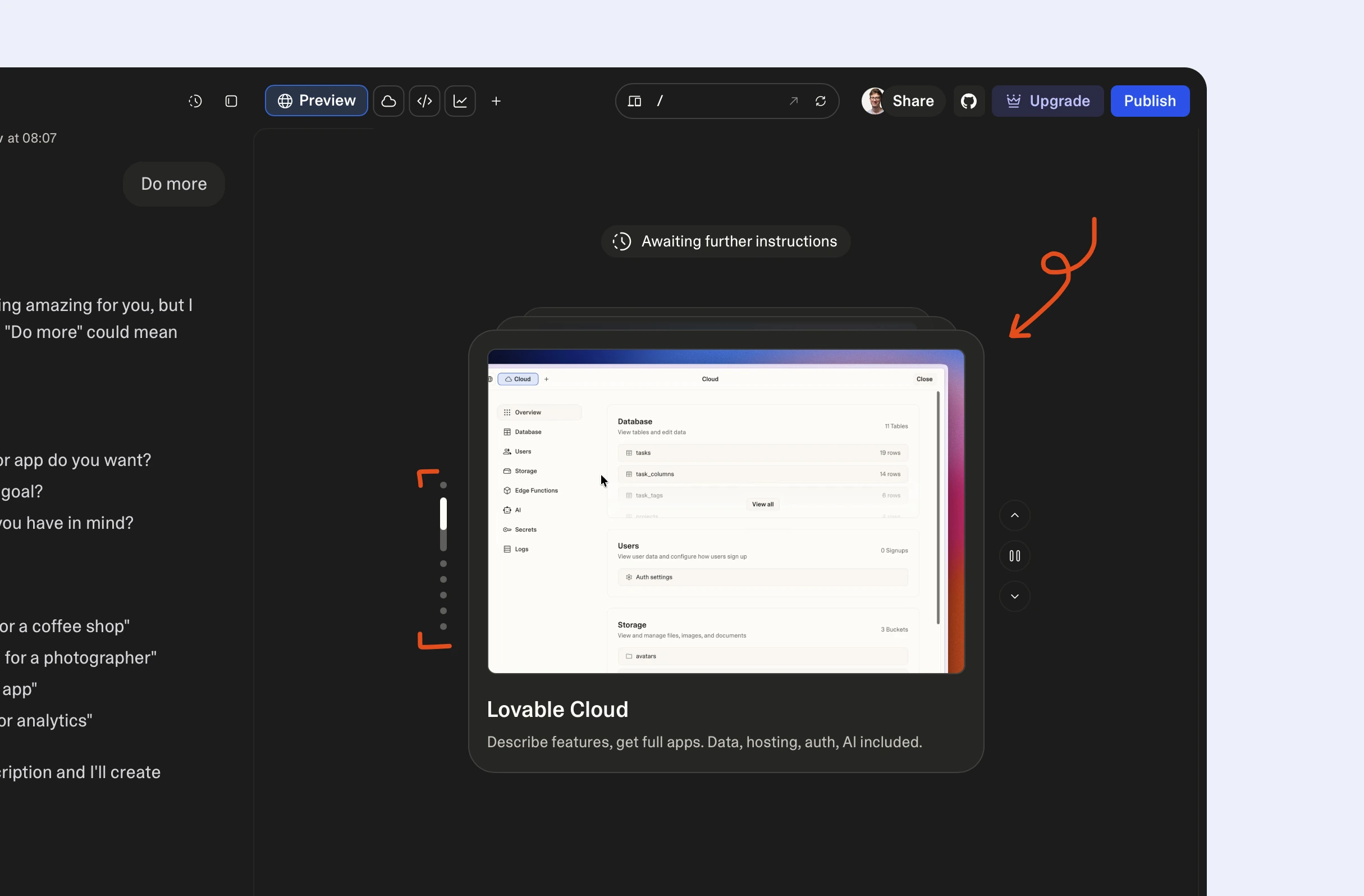 Bitesized UX example: Filling the dead air