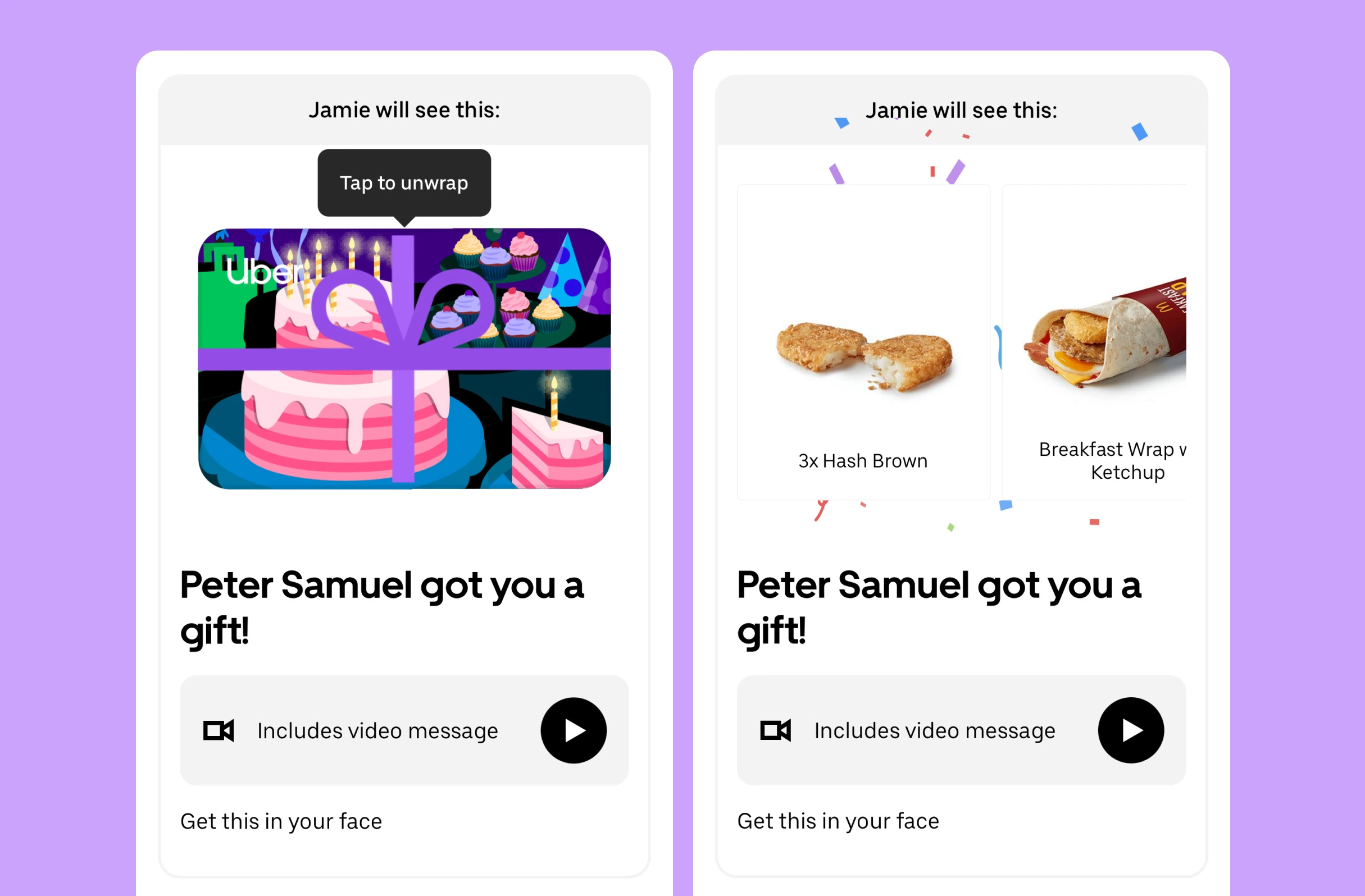 Bitesized UX example: Tap to unwrap