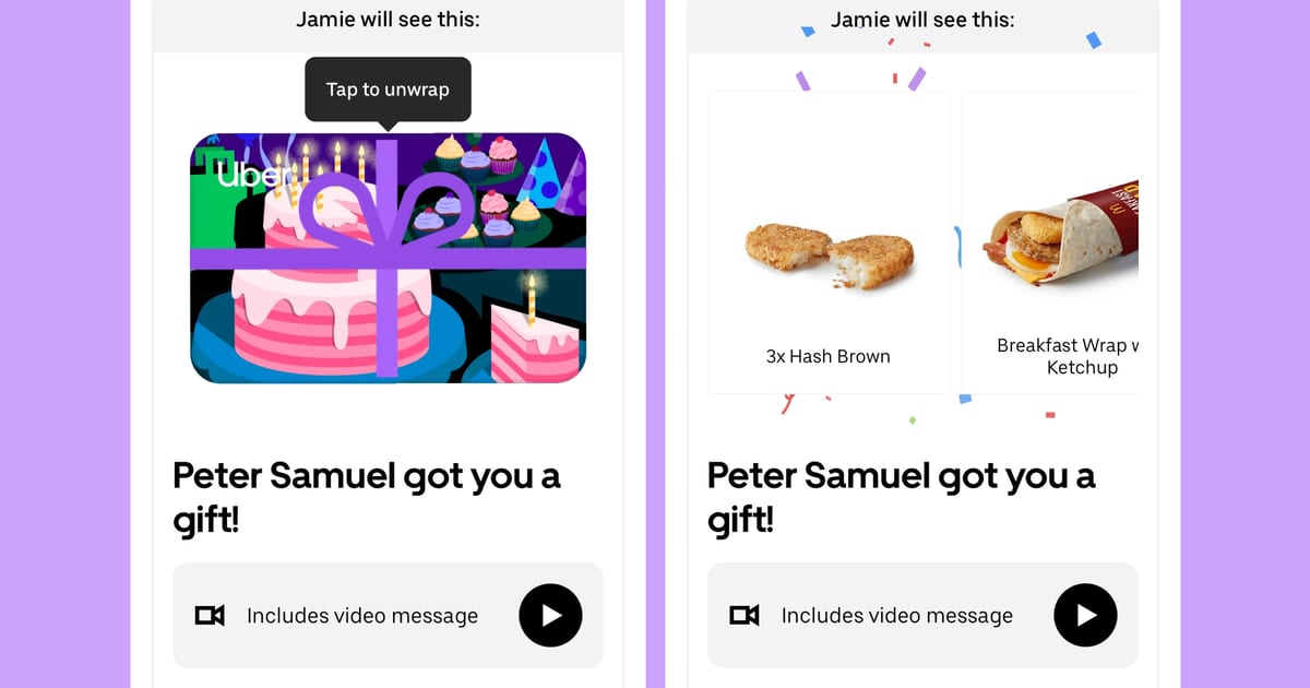Unwrap Example Bitesized UX example: Tap to unwrap