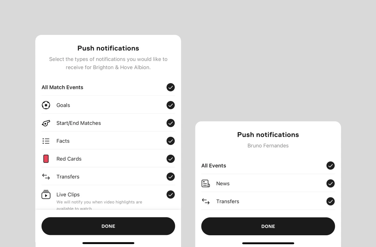Personalised notifications