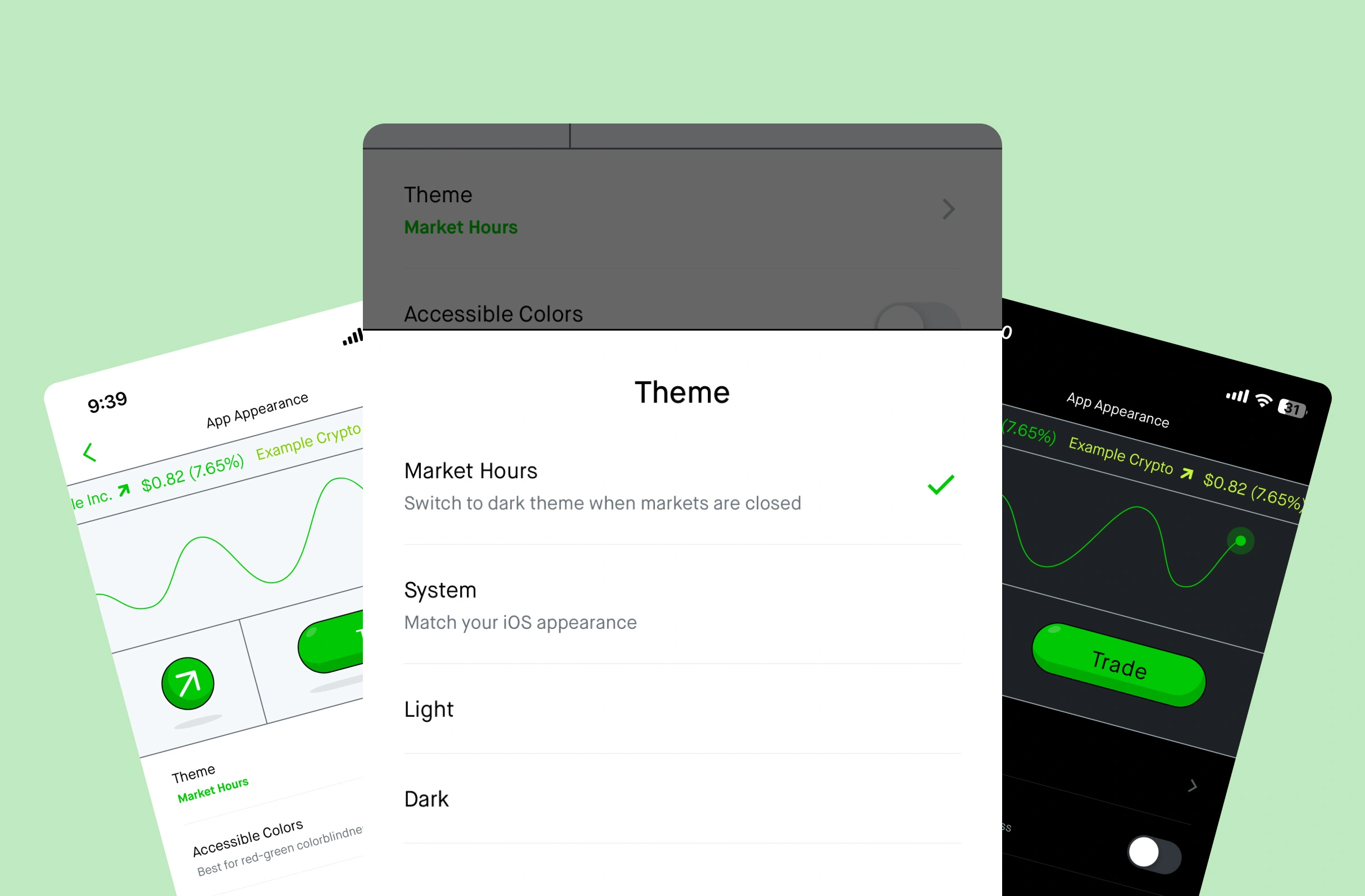 Bitesized UX example: Dynamic trading hour themes