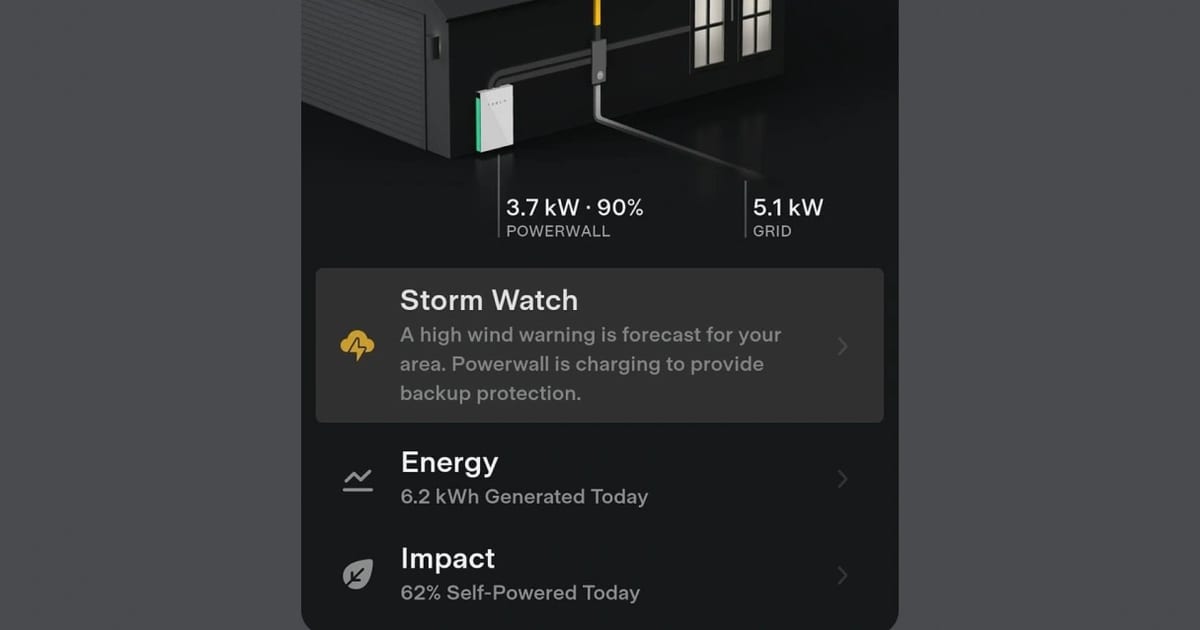 Bitesized UX example: Tesla's storm warning