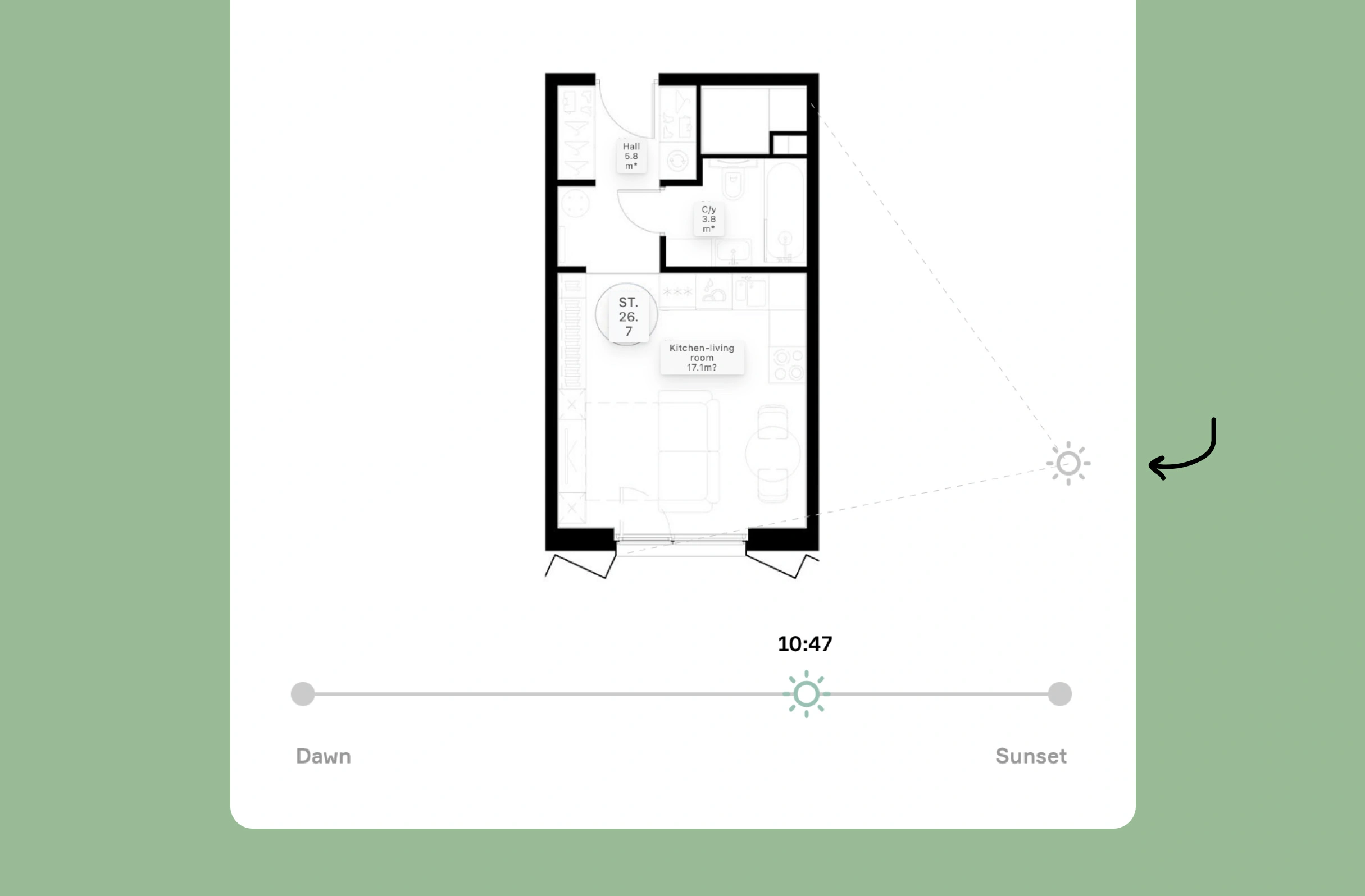 Bitesized UX example: Dynamic sunlight preview