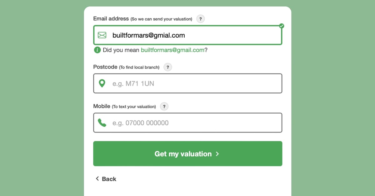 Bitesized UX example: Catching email typos