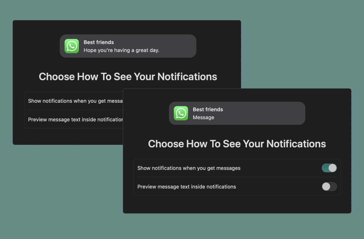 Bitesized UX example: Privacy settings for notifications