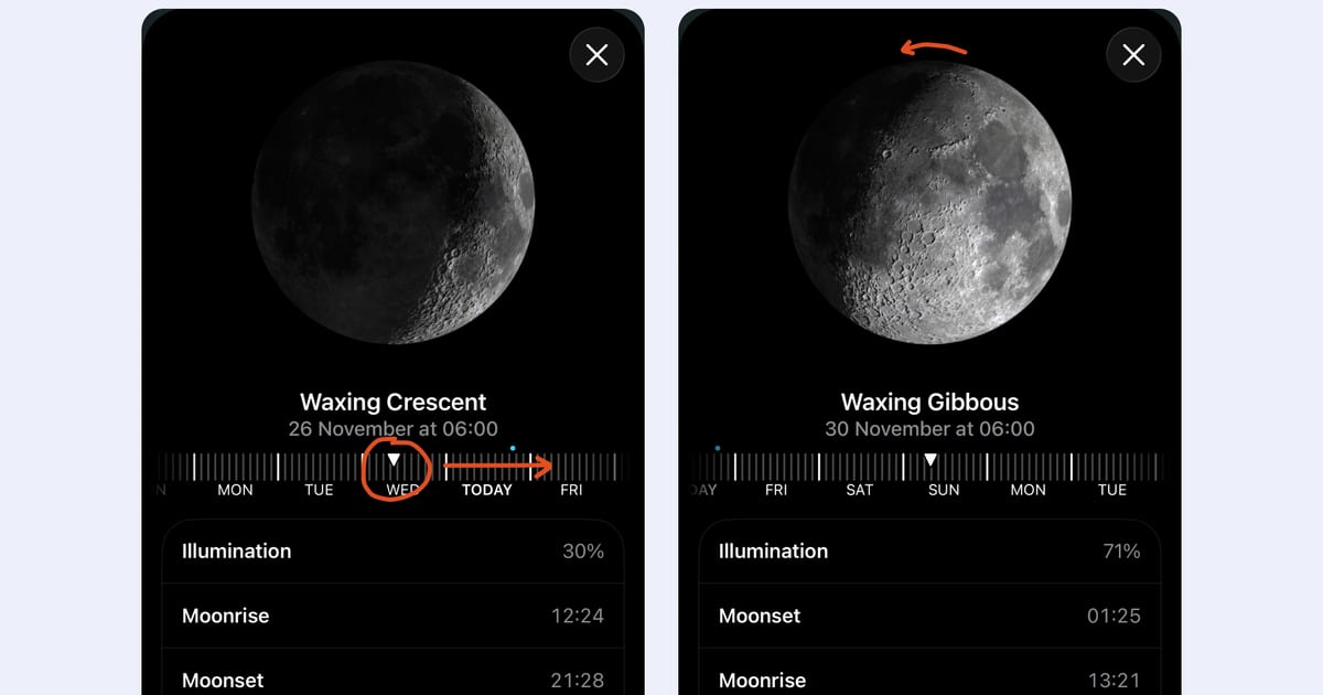 Crescent Examples Bitesized UX example: A waxing crescent?