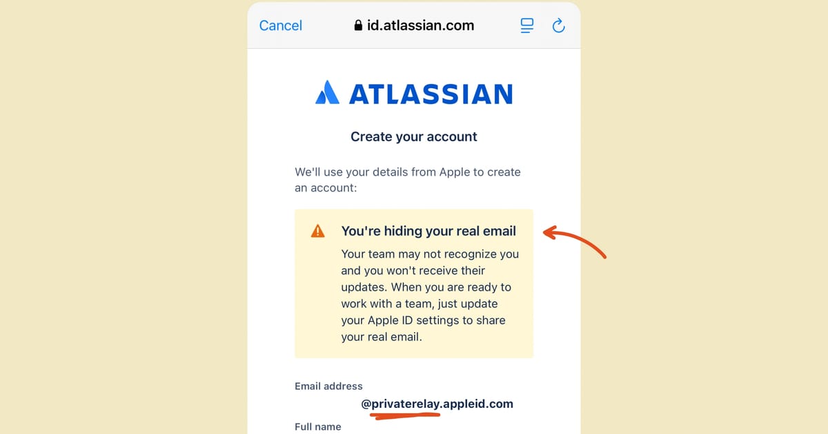 Bitesized UX example: Apple's private email addresses