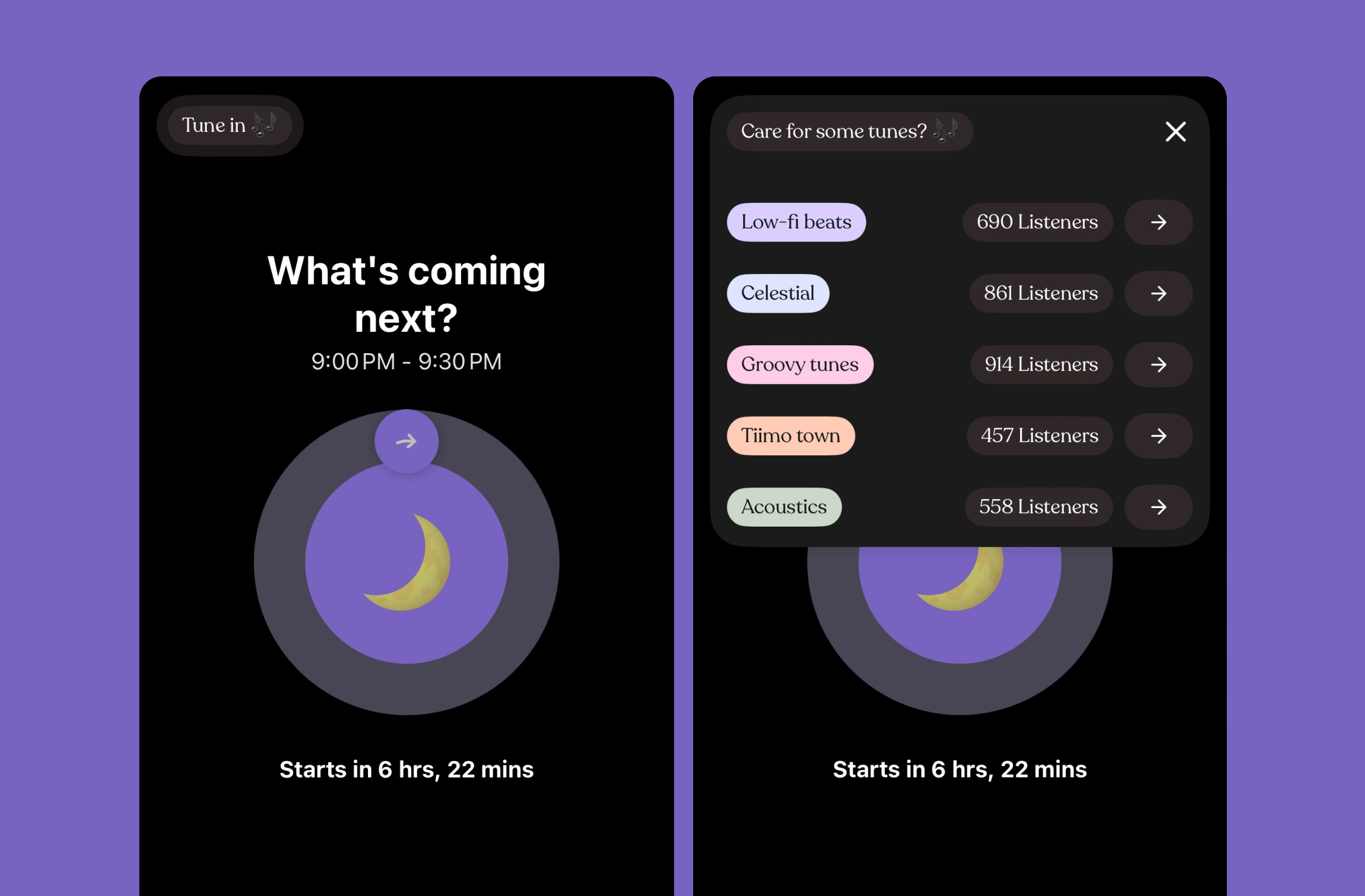Bitesized UX example: Time to tune in