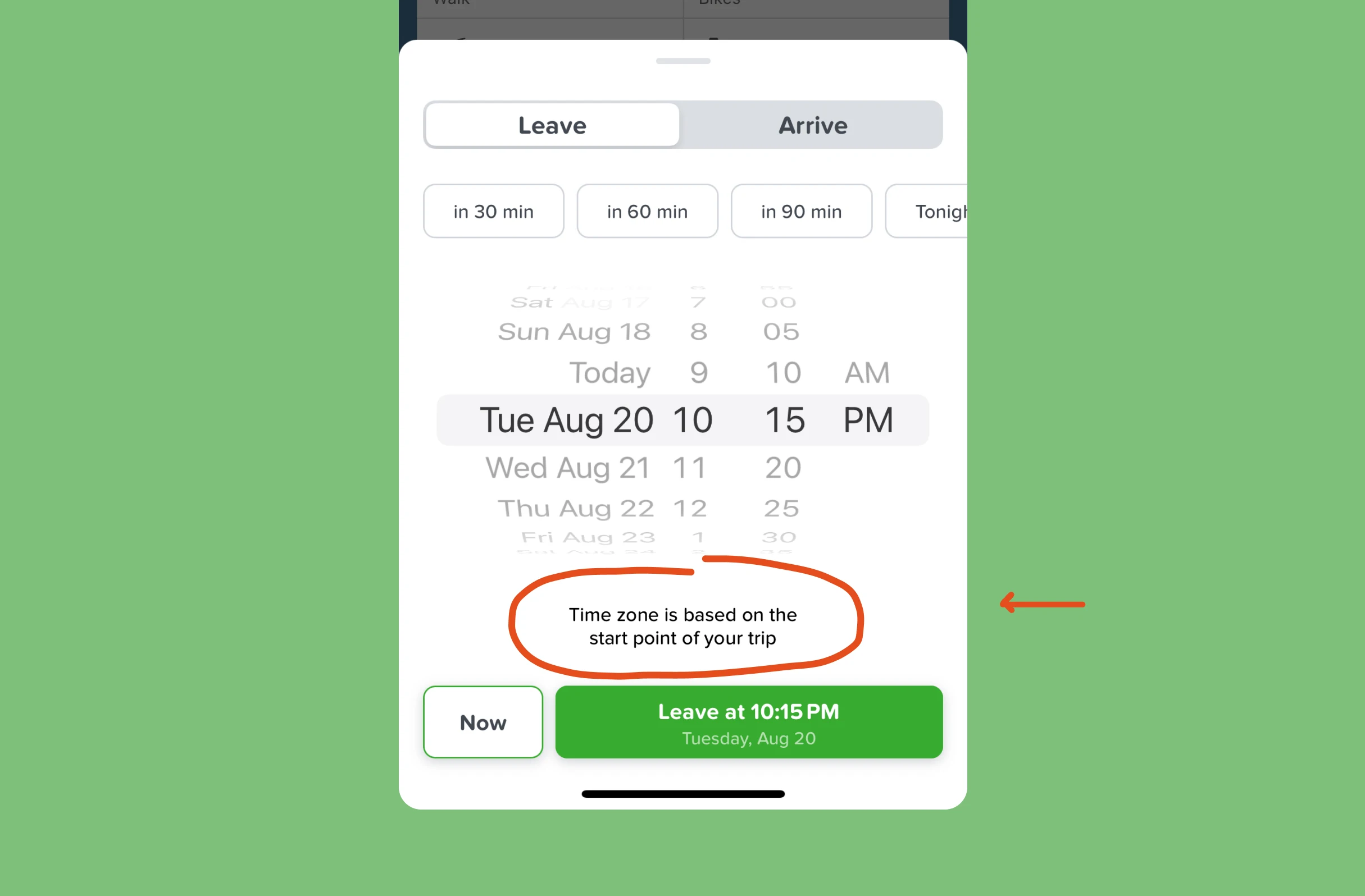 Bitesized UX example: Time zone context