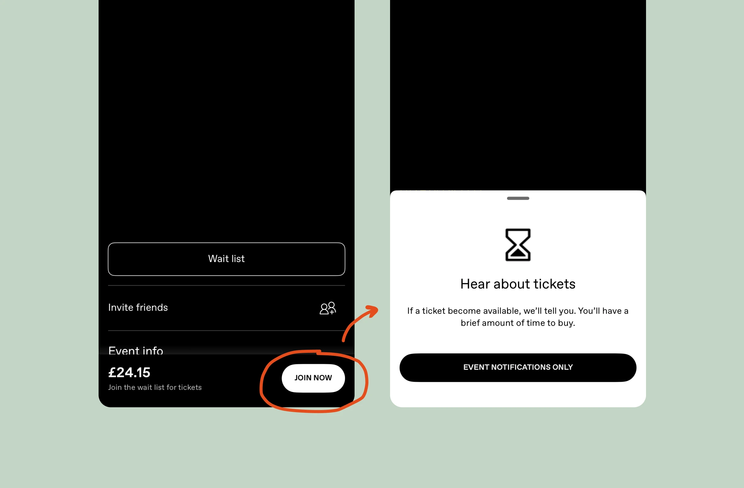 Bitesized UX example: Dice's wait list