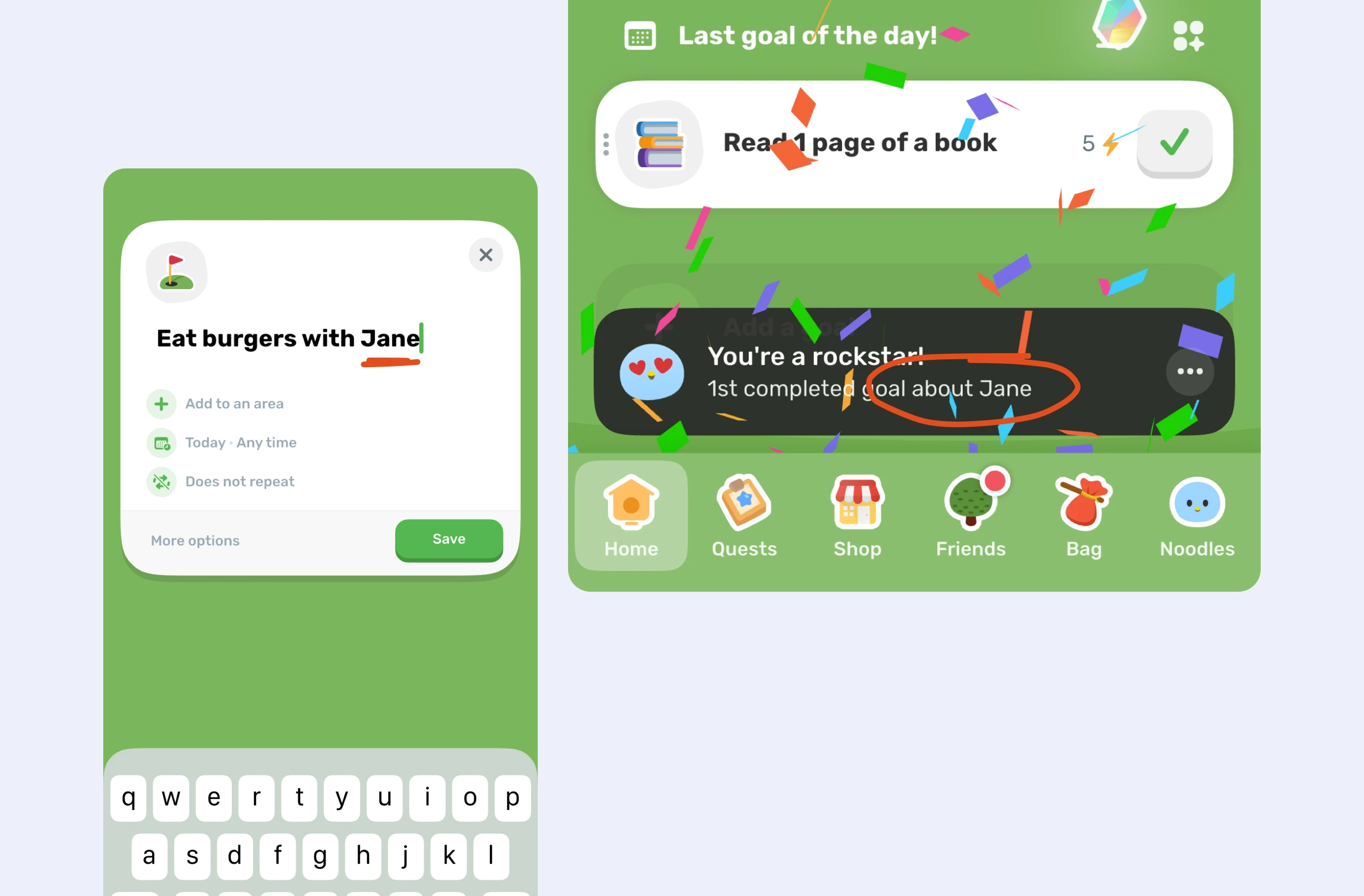 Bitesized UX example: Dynamic celebrations