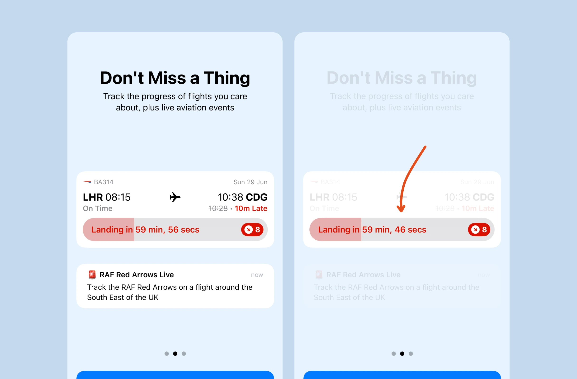 Bitesized UX example: Realtime notification previews