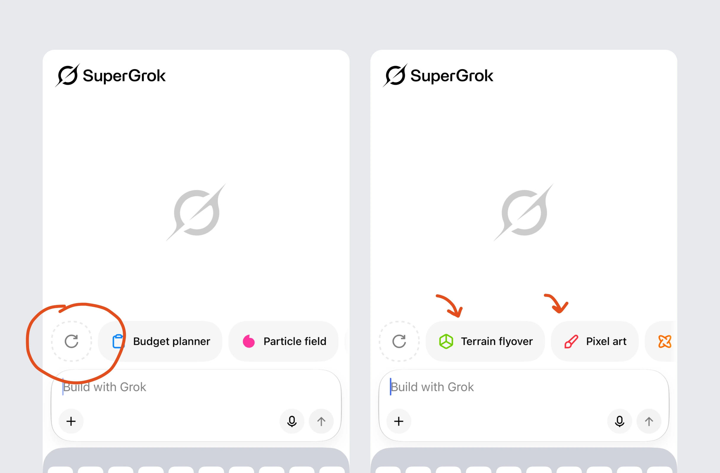 Refresh the suggested prompts