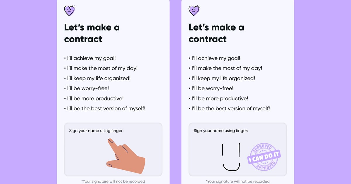 Bitesized UX example: Let's make a contract