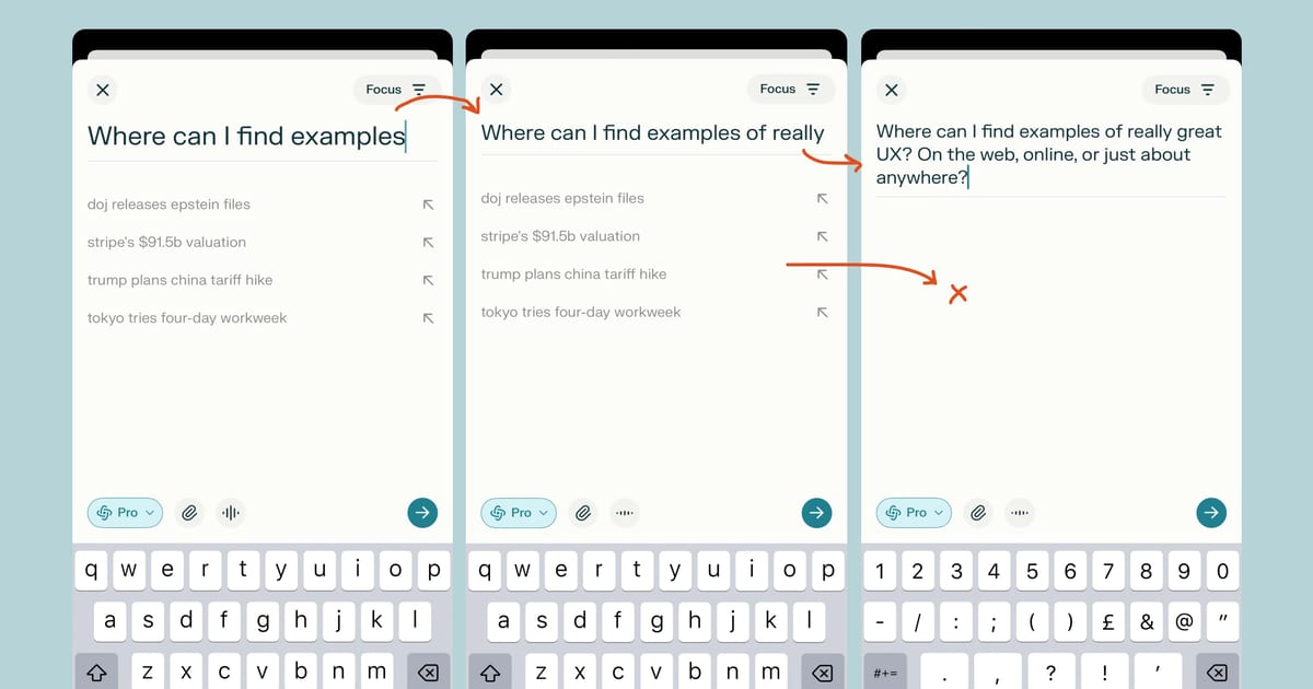 Bitesized UX example: If you just keep typing...