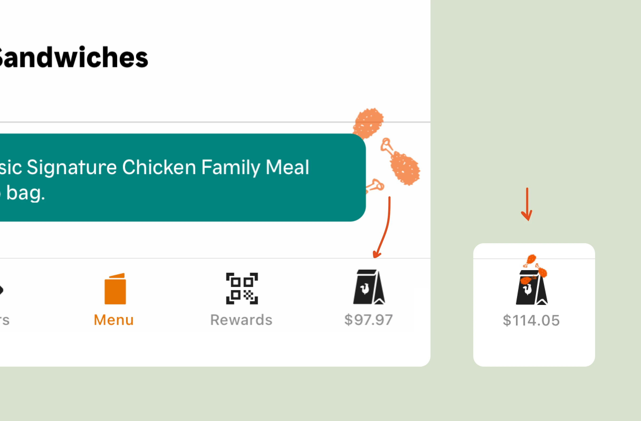 Bitesized UX example: It's raining chicken