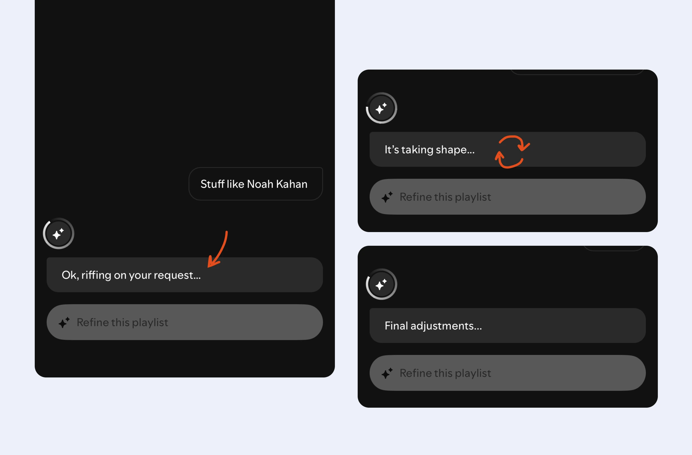Bitesized UX example: Creating AI playlists