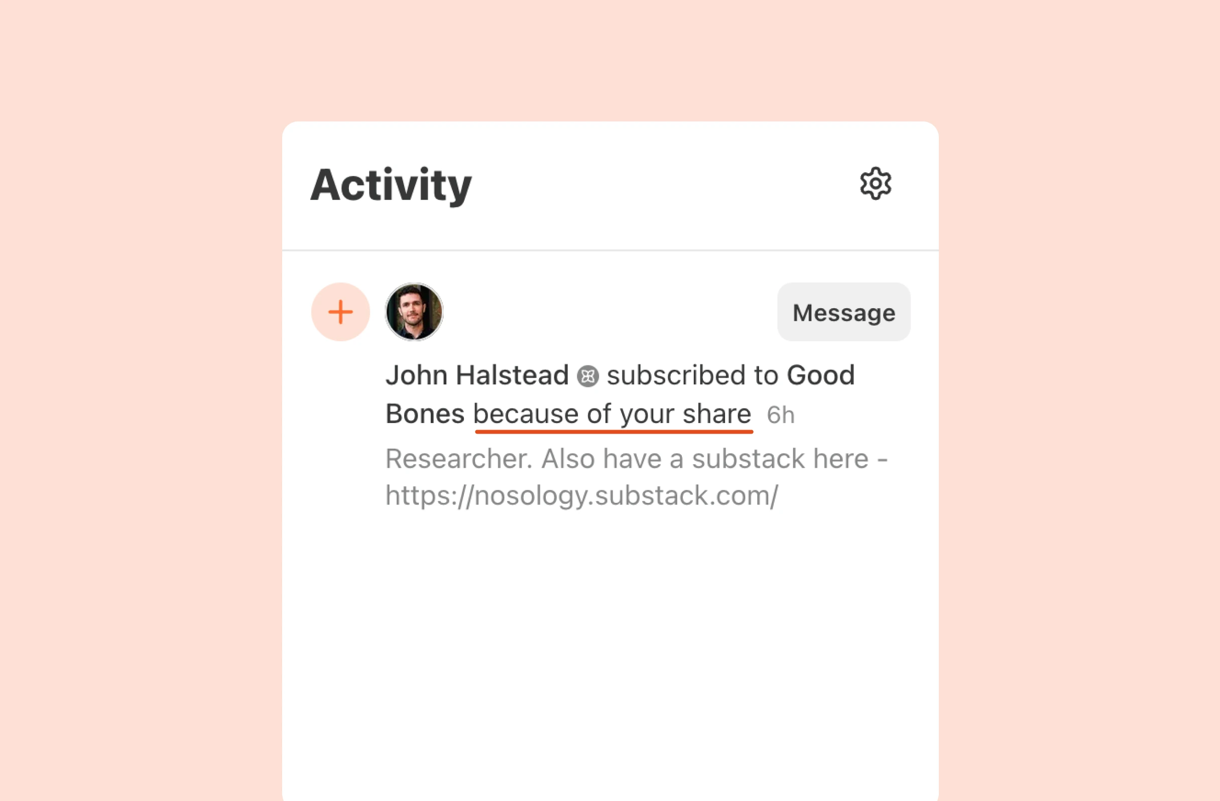 Bitesized UX example: Because of your share