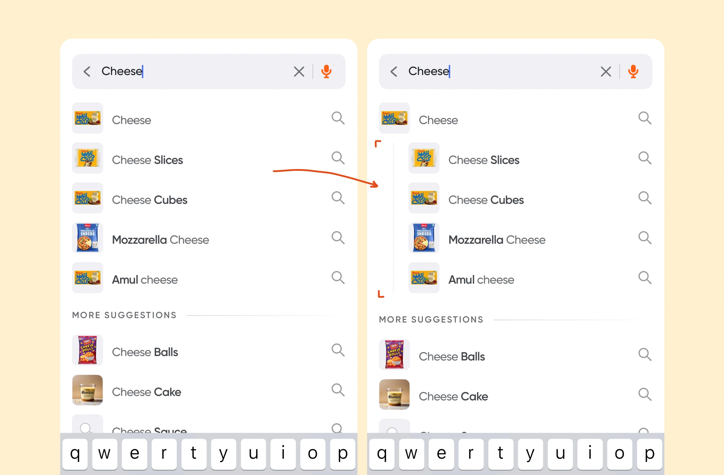 Highlighting the related items