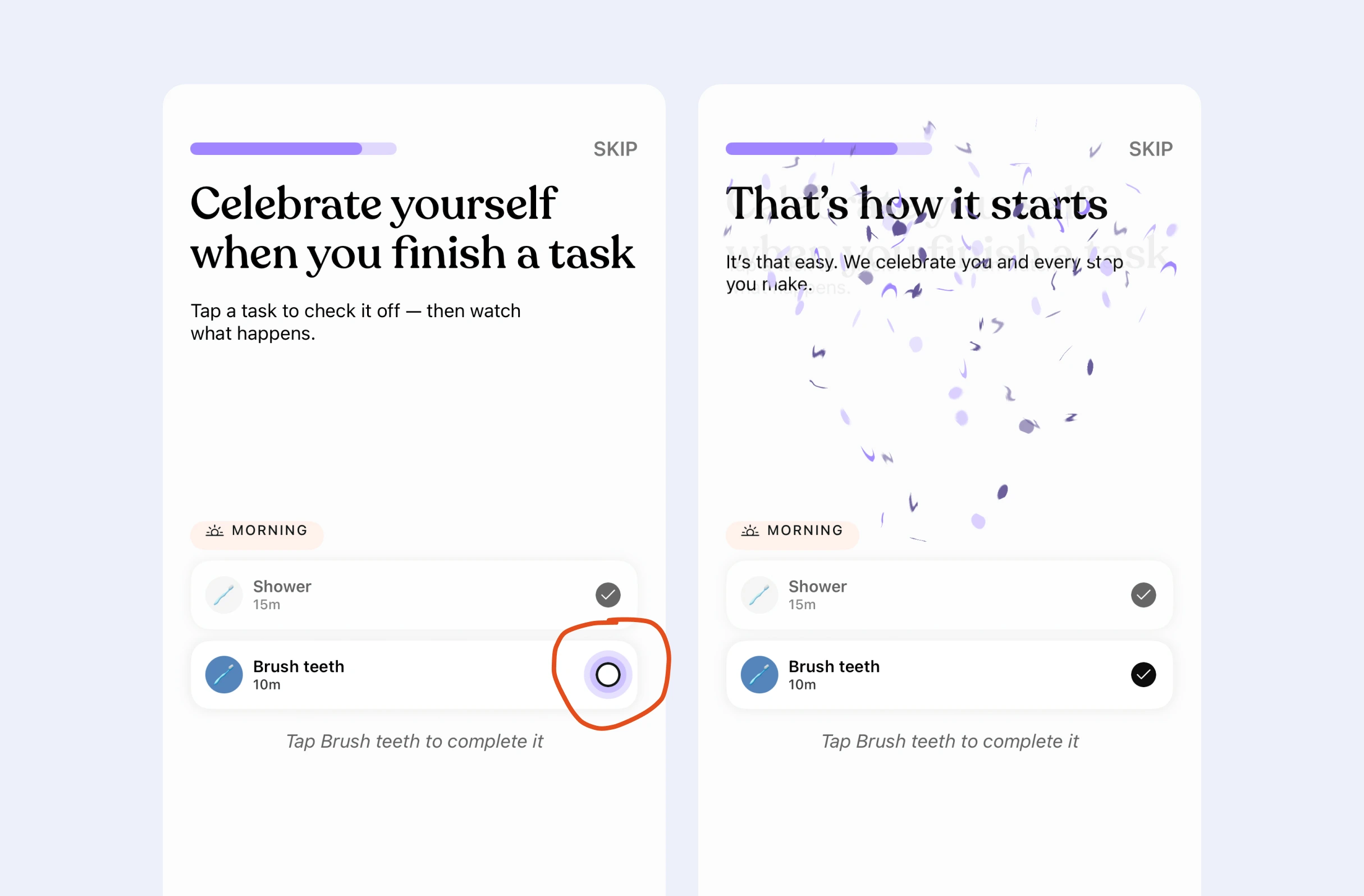 A sample task during onboarding