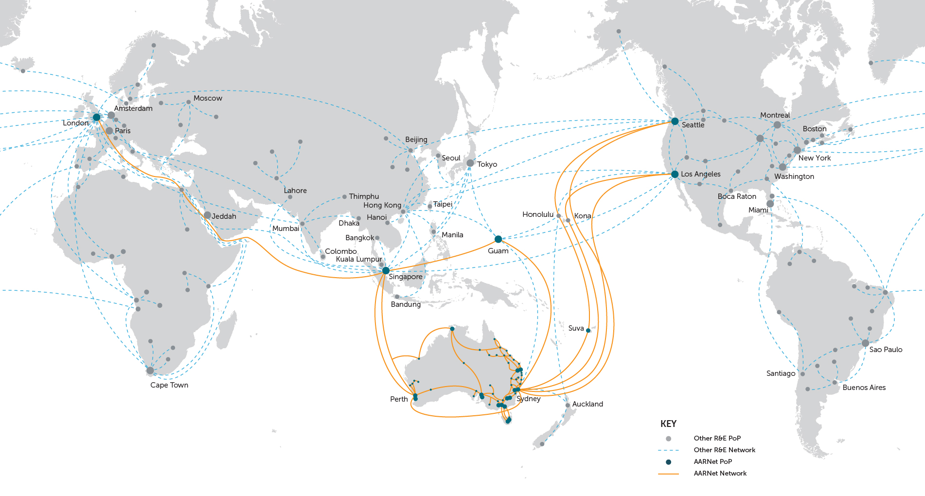 AARNet International Map April 2026