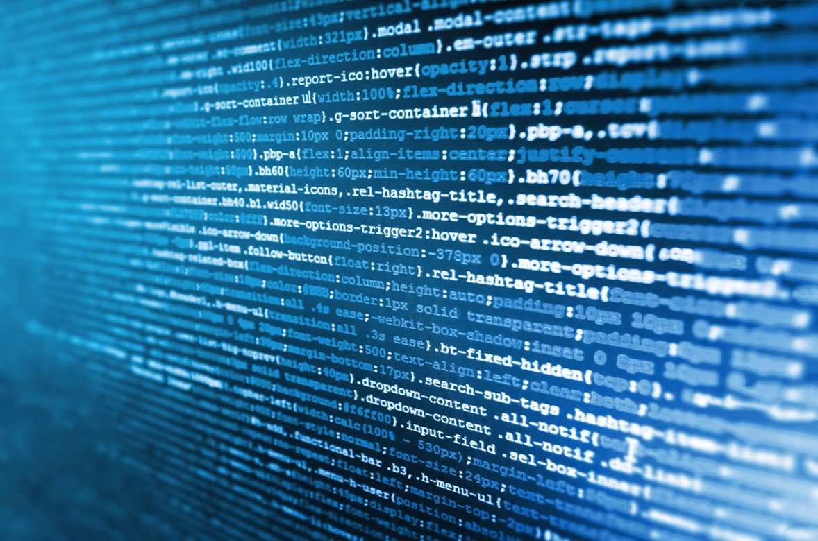 Computer code on screen