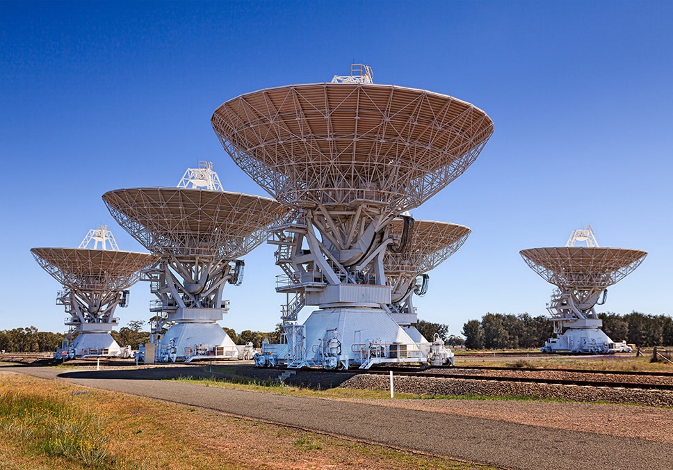 CSIRO Australia Telescope Compact Array set of five radio telescopes