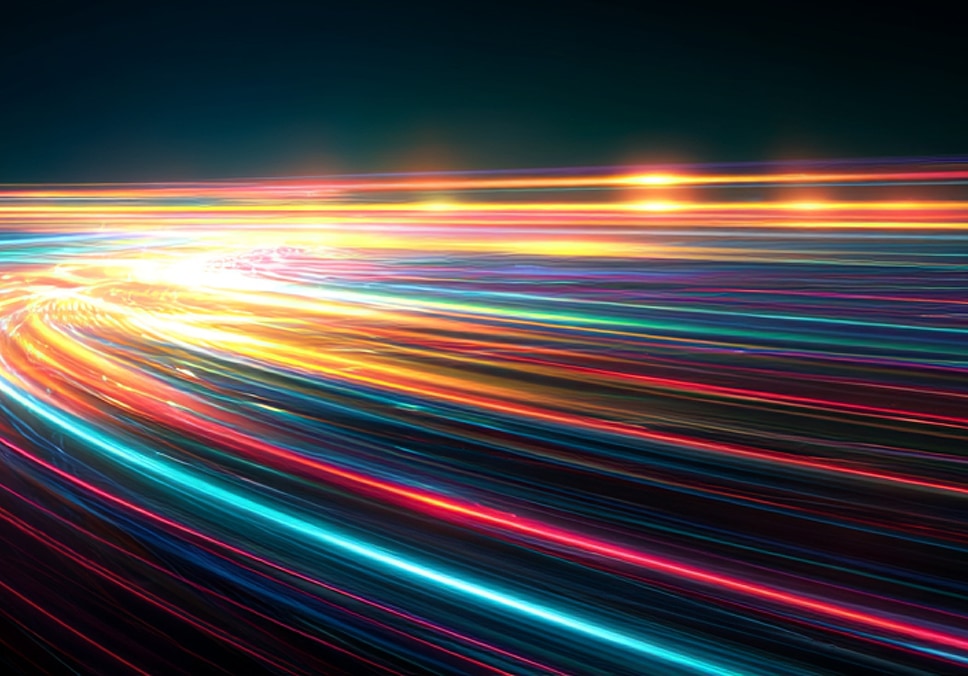 Light paths simulating data transfer