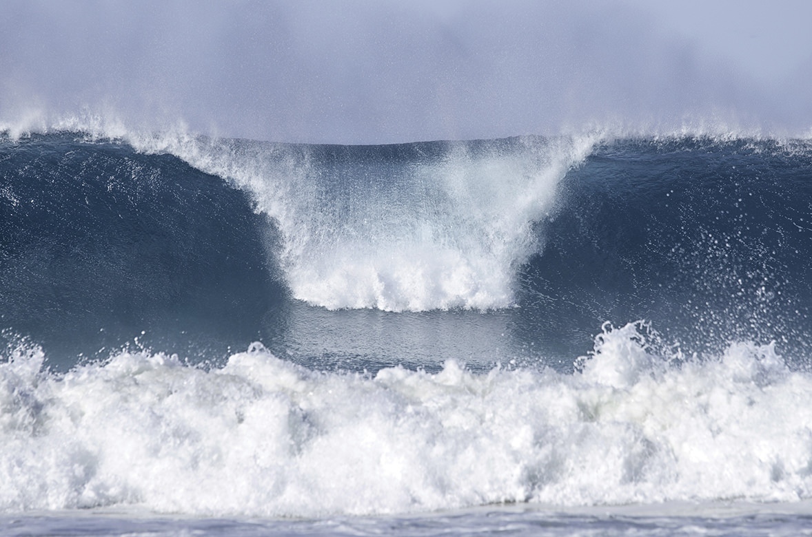 Waves crashing on beach