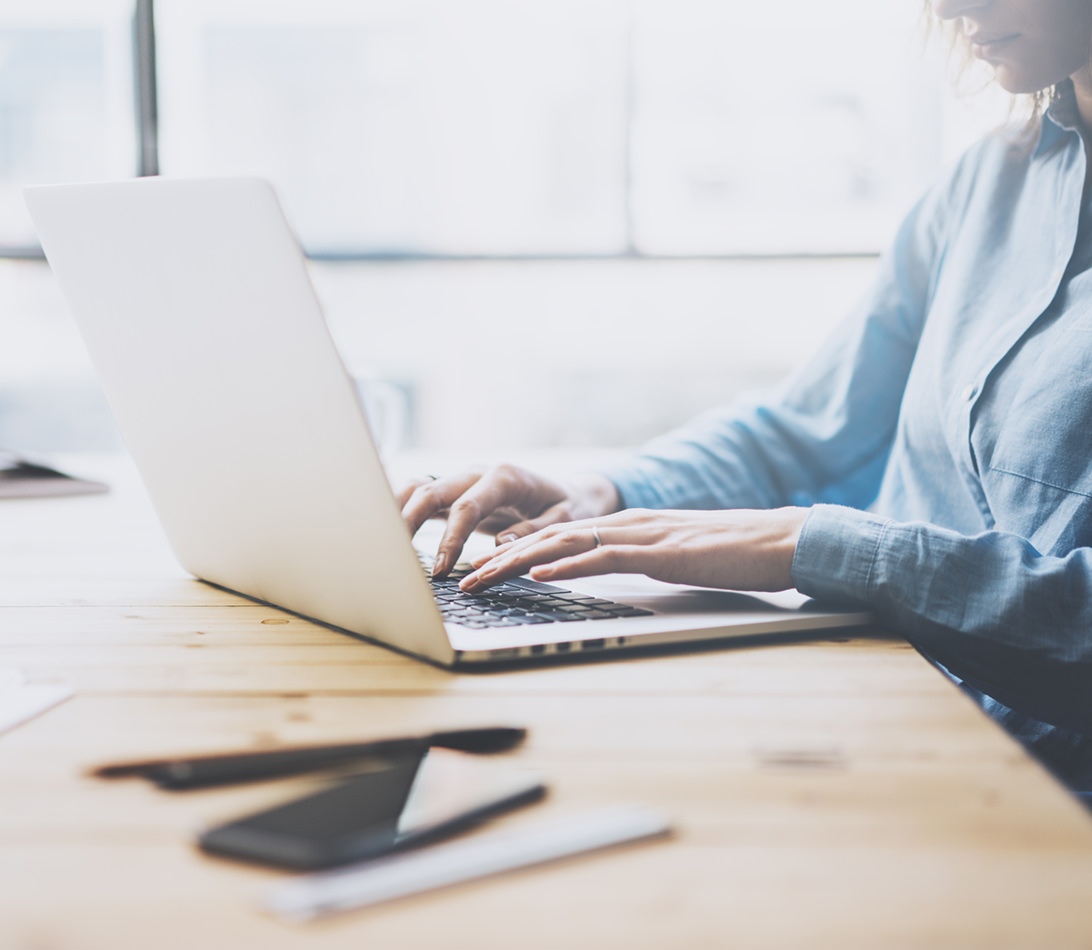 Woman network laptop private connections