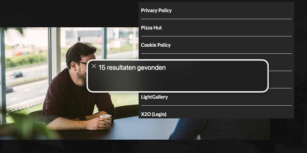 Voorbeeld van een stem assistent die meldt hoeveel zoekresultaten er gevonden zijn.