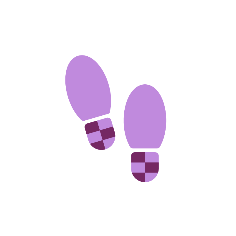 By foot