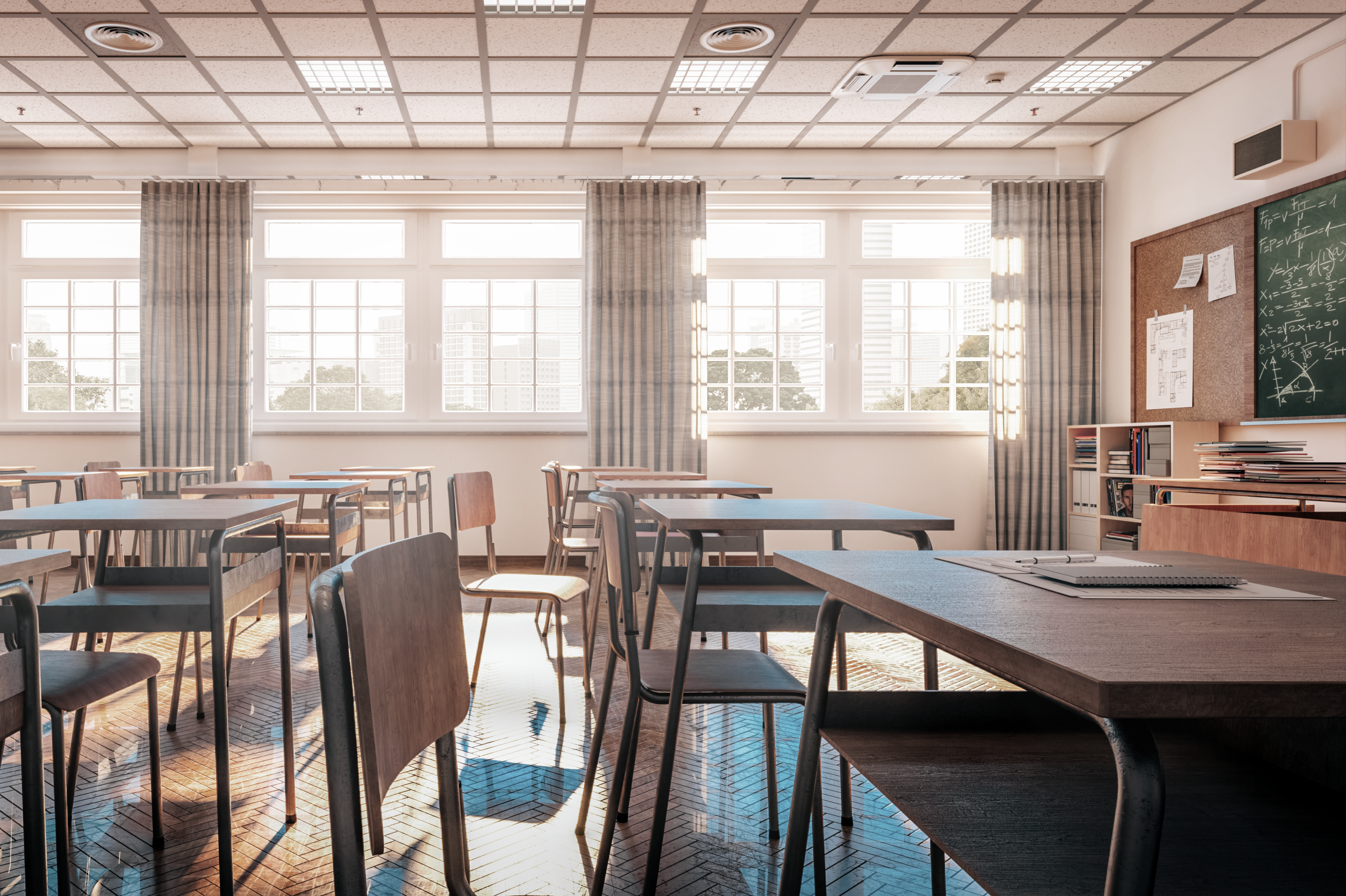 Vertical Education Empty Classroom