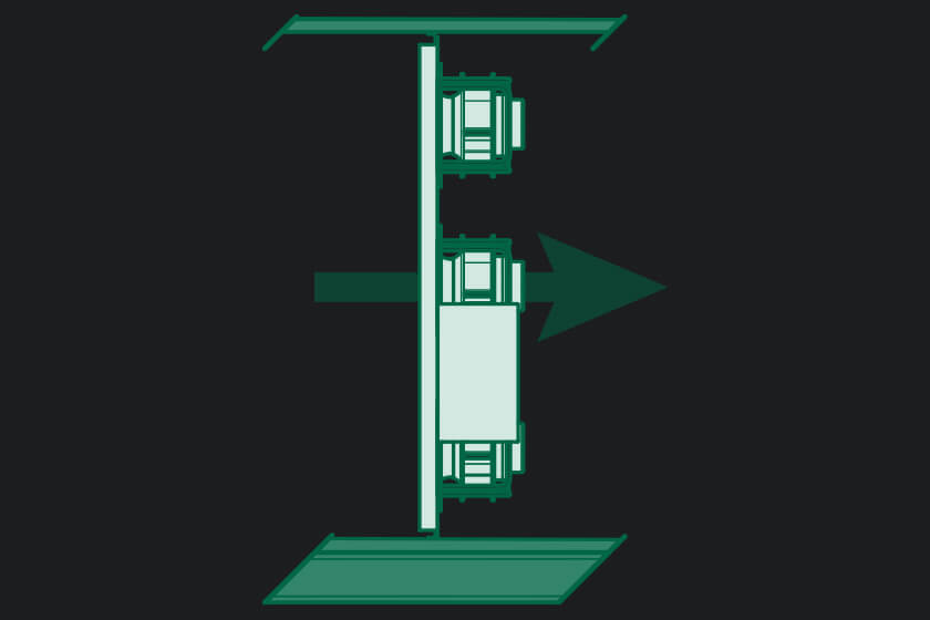 Air handler frame horizontal orientation