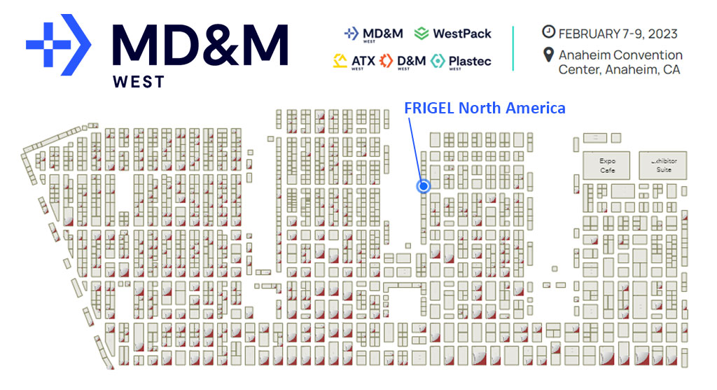 Medical Design Manufacturing West California 2023 frigel map