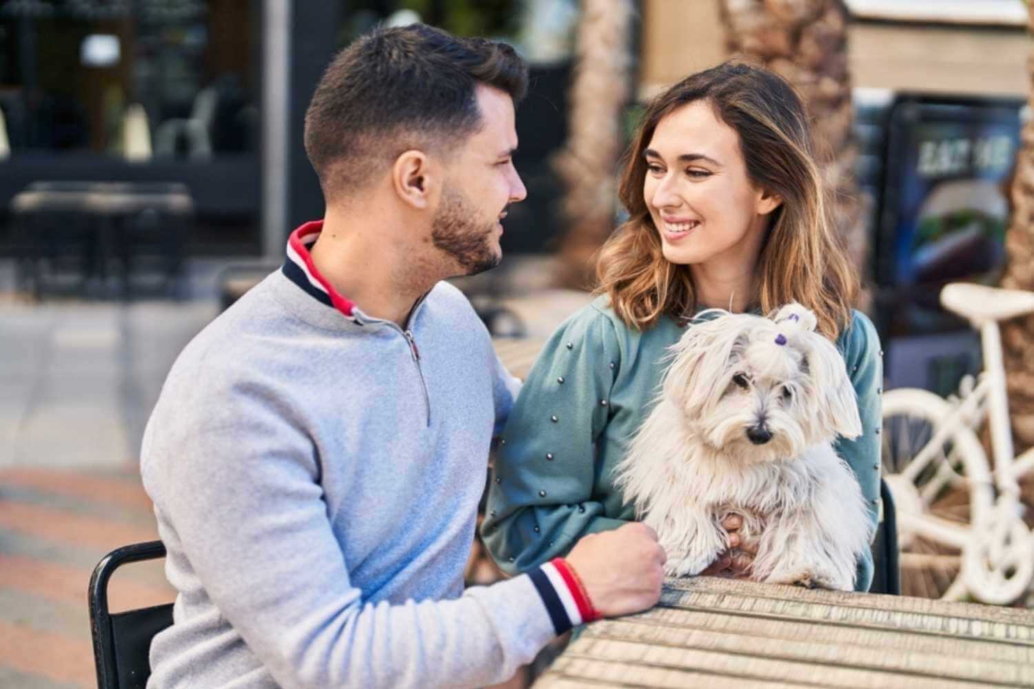 Albuquerque, NM Couple at Restaurants with Dog