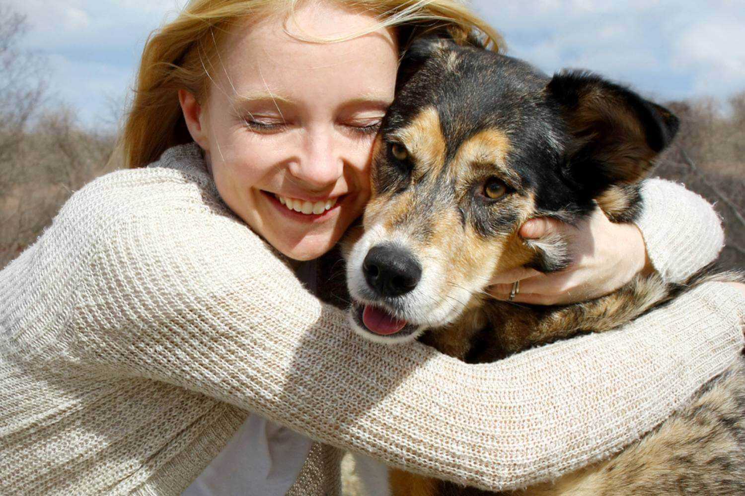 Baltimore Dog Getting a Hug