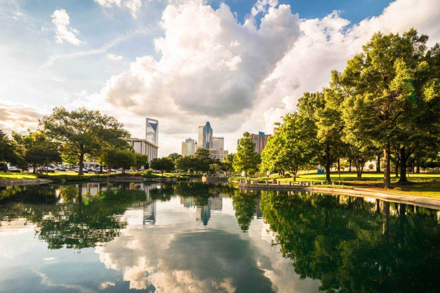 Charlotte Skyline Reflected in Water