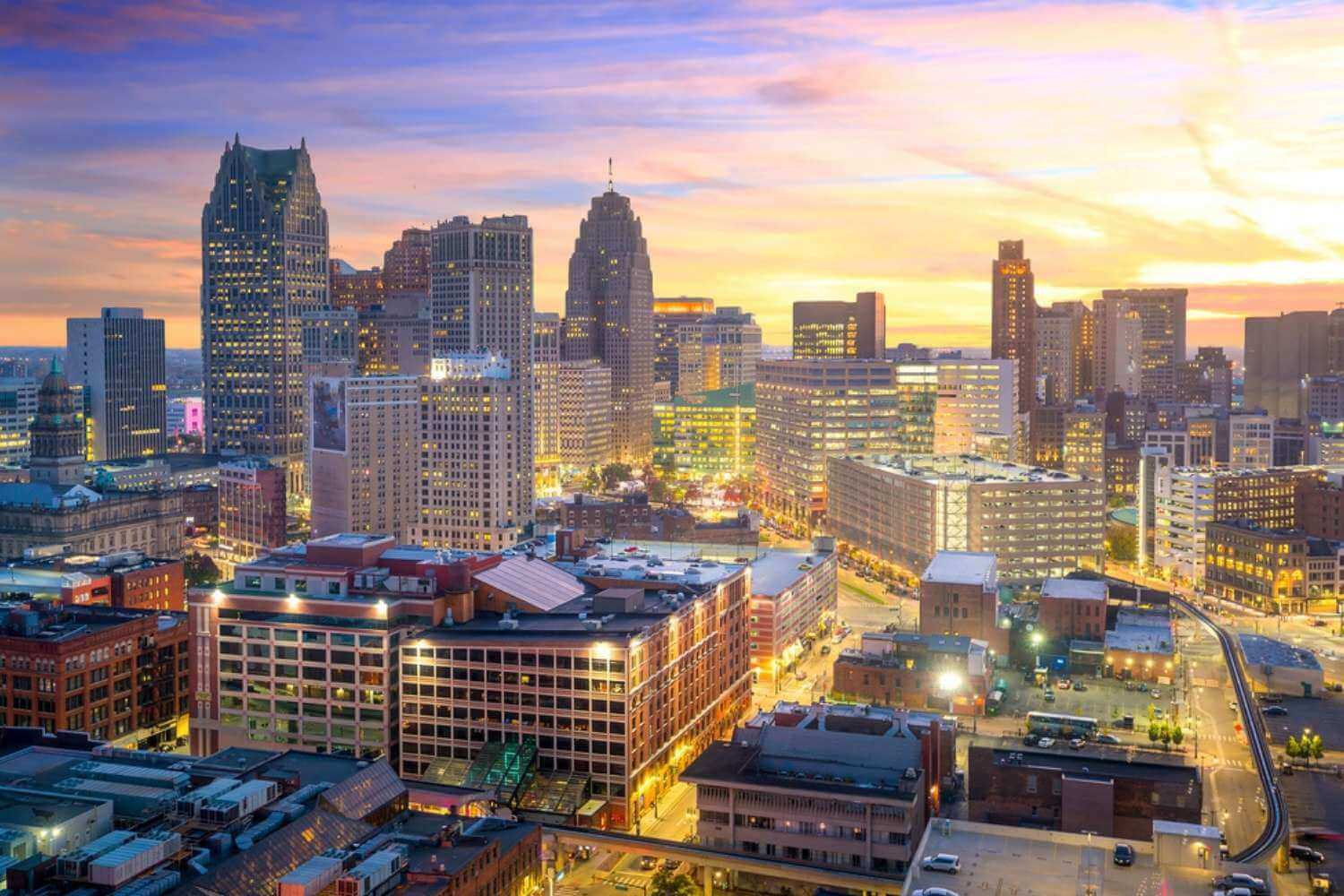 Detroit Skyline at Dusk