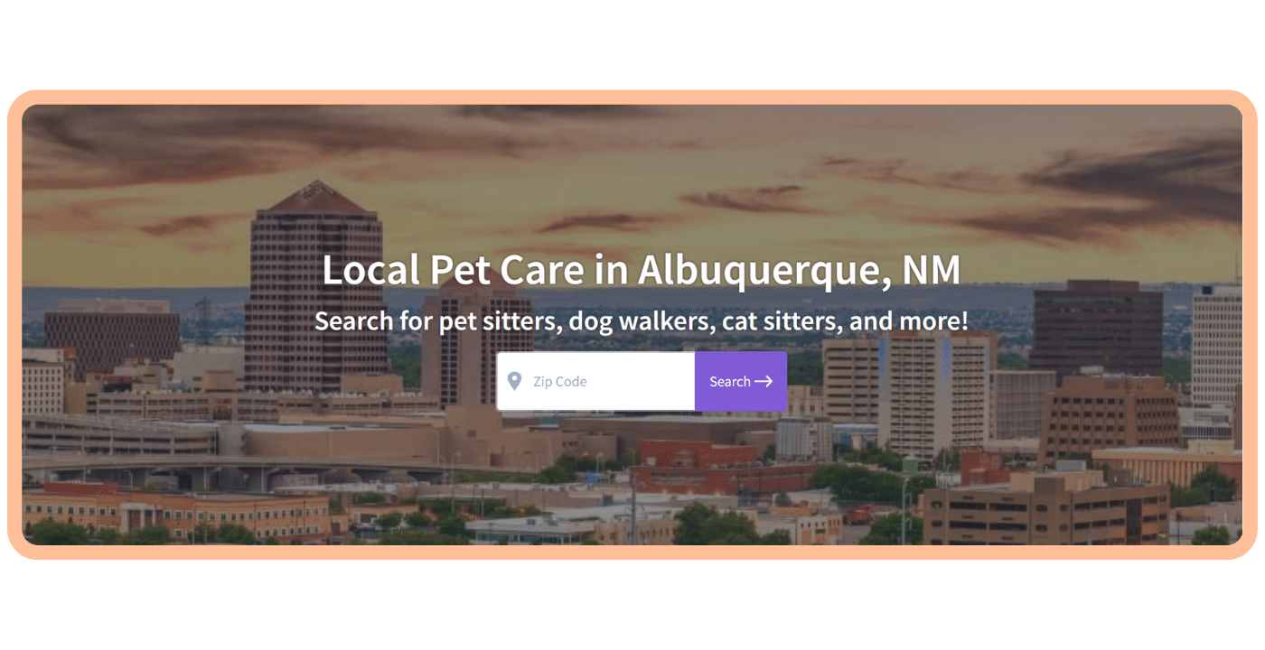 Find Local Pet Care CTA Search Albuquerque, NM