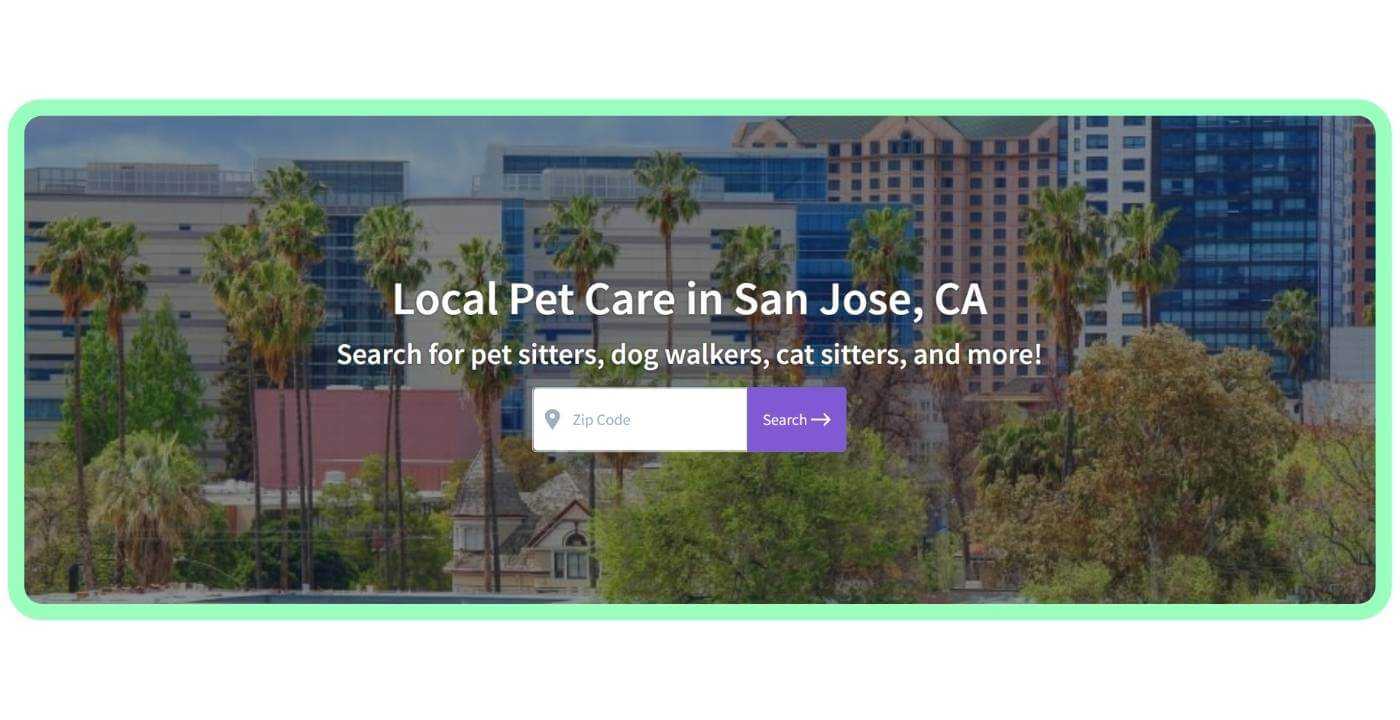 Find Local Pet Care CTA Search San Jose CA